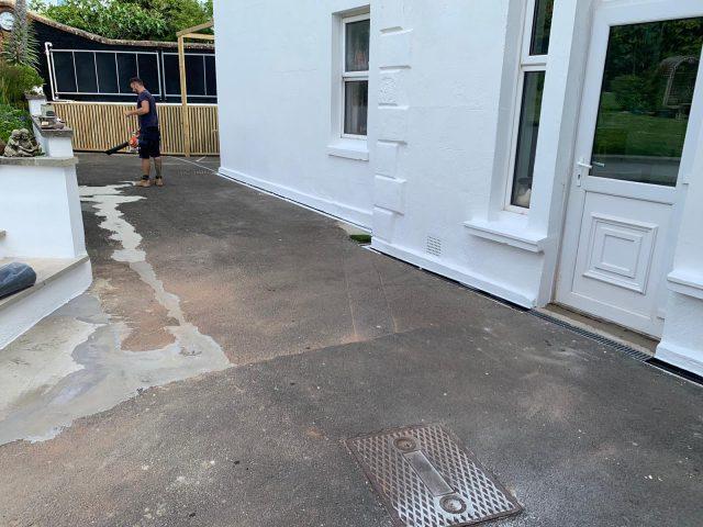 Teignmouth Garden Paving Before Easigrass Installation